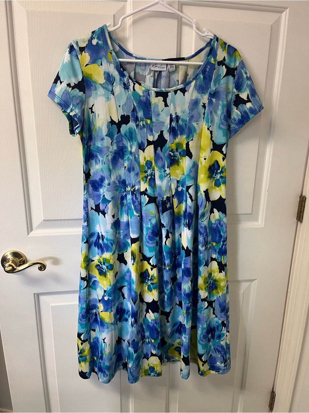 Kim Rogers Blue Floral Short Sleeve Mini Dress
